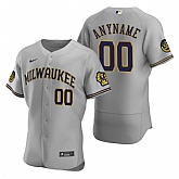 Milwaukee Brewers Customized Nike Gray Stitched MLB Flex Base 2020 Road Jersey,baseball caps,new era cap wholesale,wholesale hats